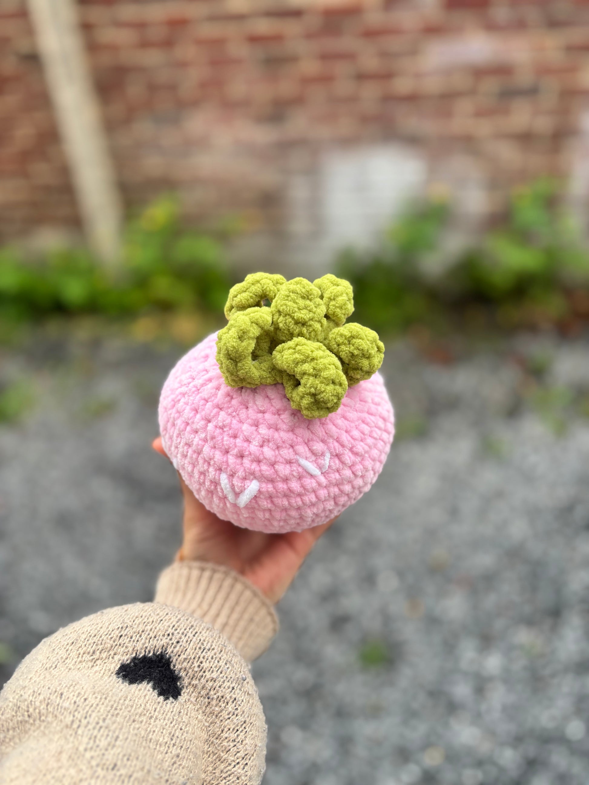 Peluche fraise géante